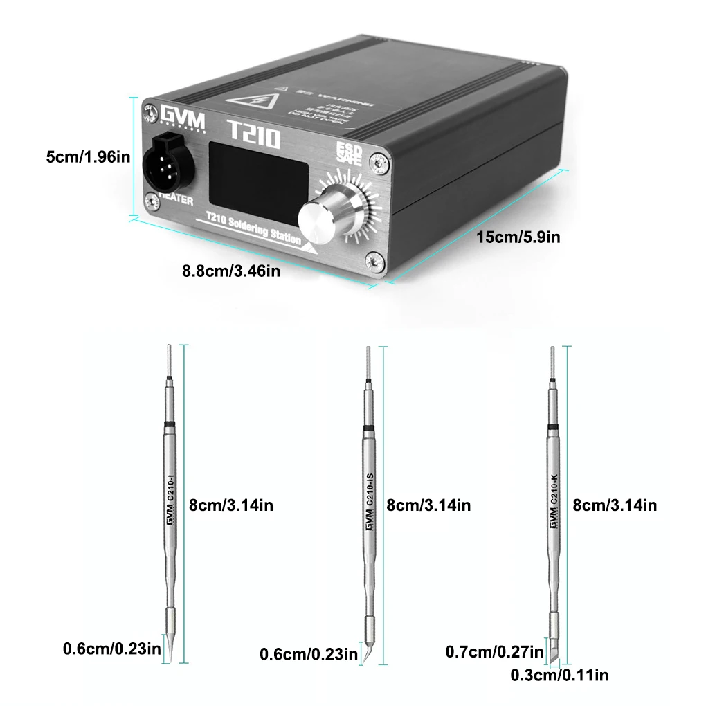 GVM T210 Rapid Warming Automatic Sleep 2S Melting Tin Professional Mobile Phone Repair Constant Temperature Soldering Station
GVM T210 Rapid Warming Automatic Sleep 2S Melting Tin Professional Mobile Phone Repair Constant Temperature Soldering Station