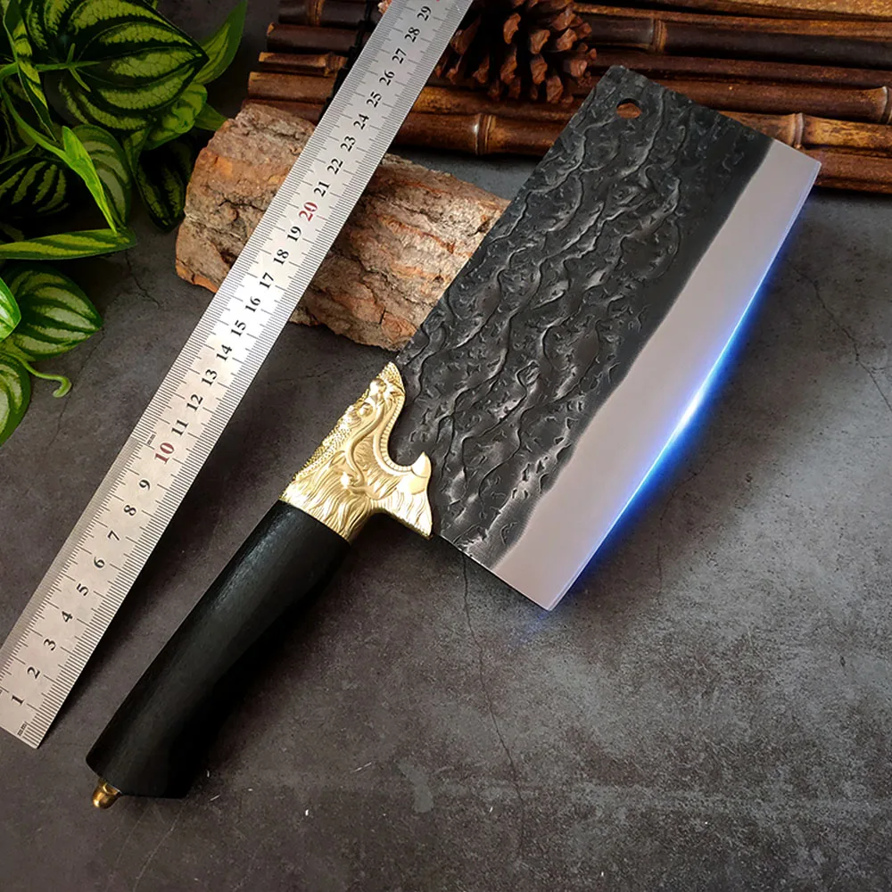 Hand Forged Kitchen Knives Full Tang Slicing Knife Dragon Head Carbon Clad Cleaver Knife Vegetables Chopping Kitchen Chef Knives
Hand Forged Kitchen Knives Full Tang Slicing Knife Dragon Head Carbon Clad Cleaver Knife Vegetables Chopping Kitchen Chef Knives