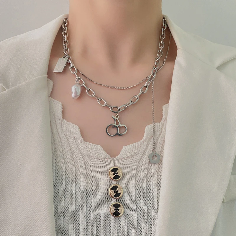 U-Magical Summer Multi-layer Cherry Imitation Pearl Pendant Necklace for Women Chain Geometric Hollow Flower Necklace Jewelry
U-Magical Summer Multi-layer Cherry Imitation Pearl Pendant Necklace for Women Chain Geometric Hollow Flower Necklace Jewelry