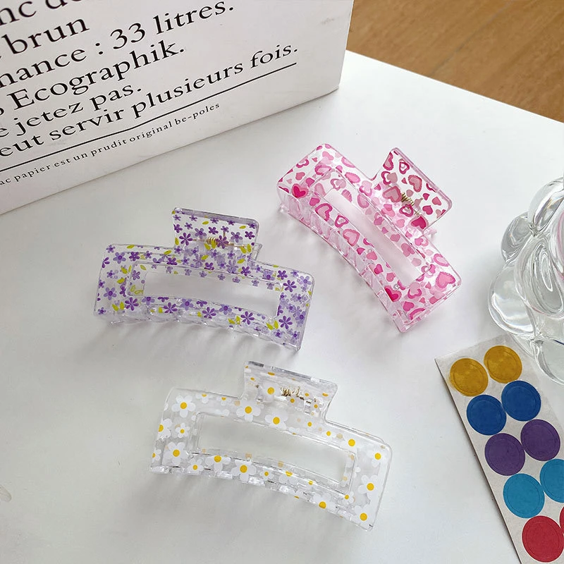 New Women Print Flower Hair Claw Tough Colorful Plastic Hair Claw Large Size Hair Clamps Crab Hairpin Hair Accessories Gift 2023
New Women Print Flower Hair Claw Tough Colorful Plastic Hair Claw Large Size Hair Clamps Crab Hairpin Hair Accessories Gift 2023