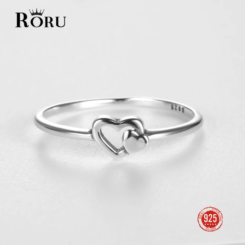 RORU Simple 925 Sterling Silver Lovely Heart In Heart Pave Finger Ring for Women Authentic Silver Fine Jewelry Gift 2022
RORU Simple 925 Sterling Silver Lovely Heart In Heart Pave Finger Ring for Women Authentic Silver Fine Jewelry Gift 2022