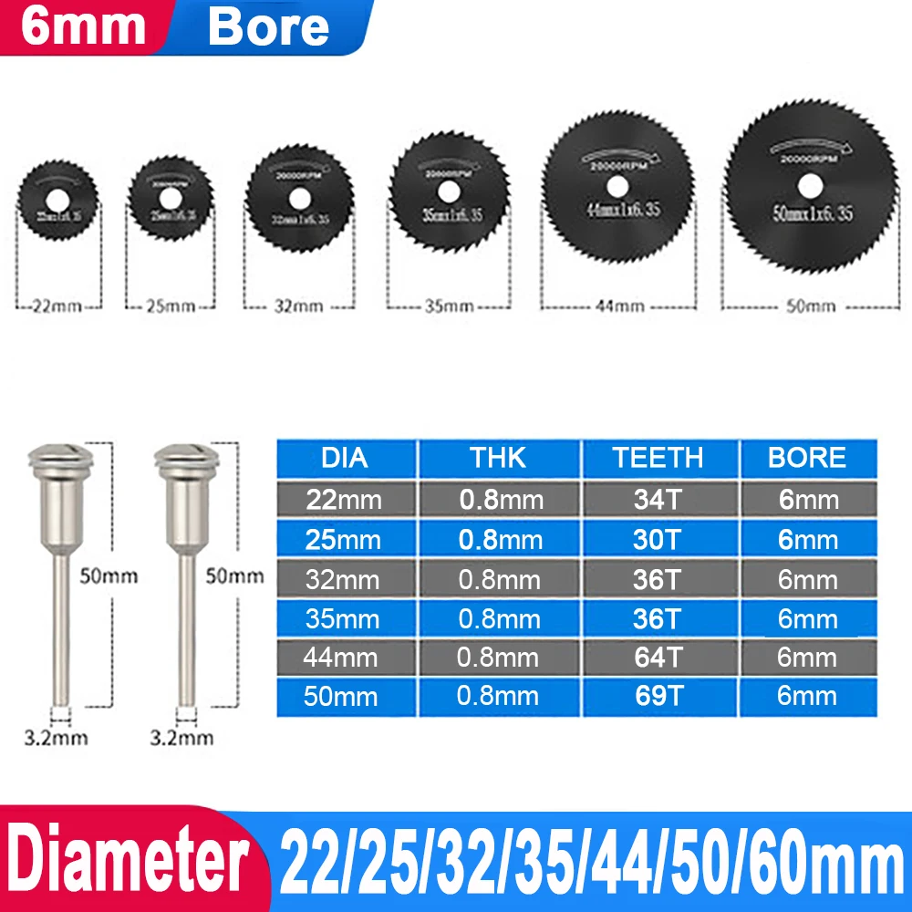 1/8" Mini HSS Circular Saw Blade Rotary Tool for Dremel Metal Cutter Power Tool Wood Cutting Discs Drill Mandrel Cutoff 22-60mm
1/8" Mini HSS Circular Saw Blade Rotary Tool for Dremel Metal Cutter Power Tool Wood Cutting Discs Drill Mandrel Cutoff 22-60mm