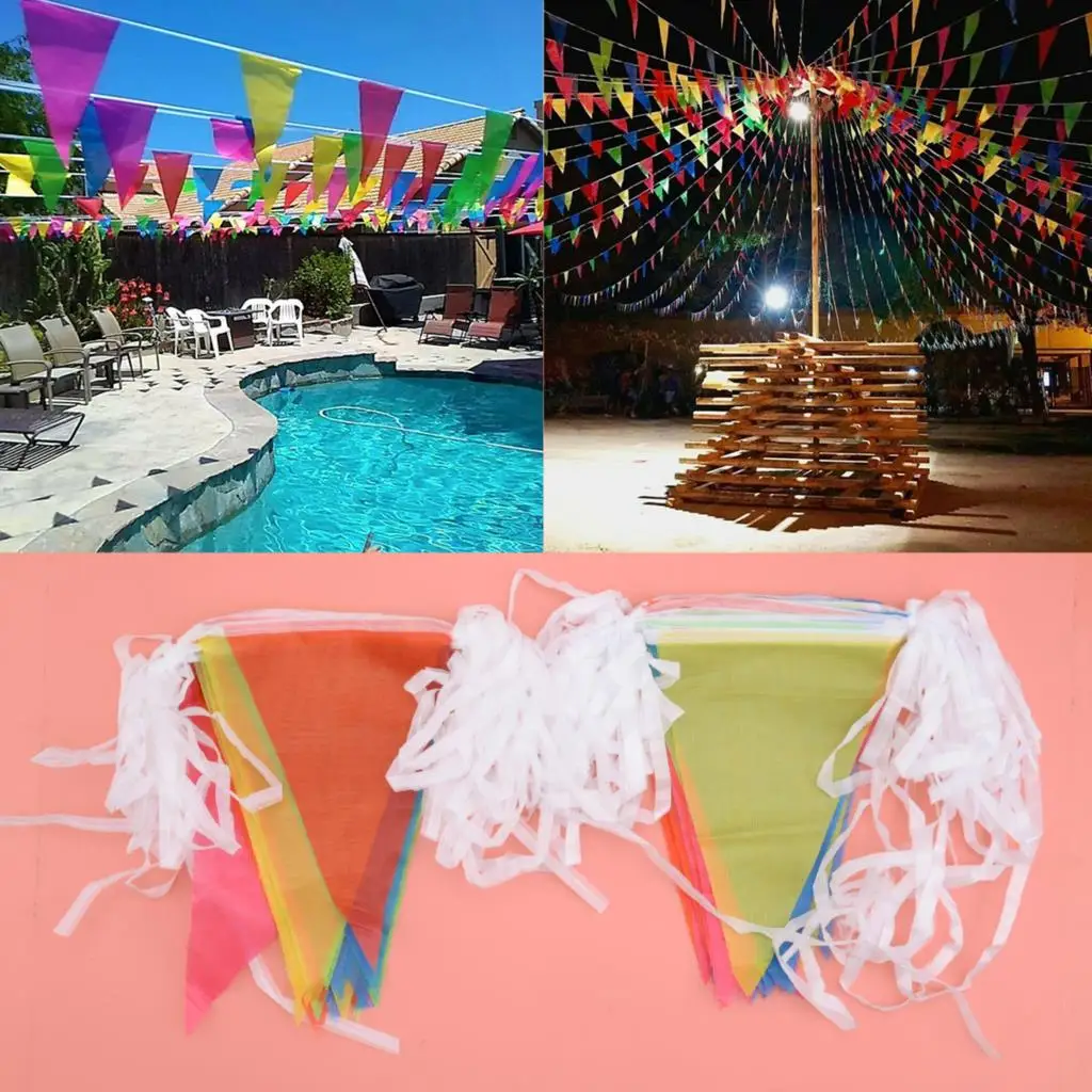 10m Multi Colour Triangle Bunting Banner Pennant String Flags For Celebrations Fundraisers Festival Wedding Birthdays Party DIY
10m Multi Colour Triangle Bunting Banner Pennant String Flags For Celebrations Fundraisers Festival Wedding Birthdays Party DIY