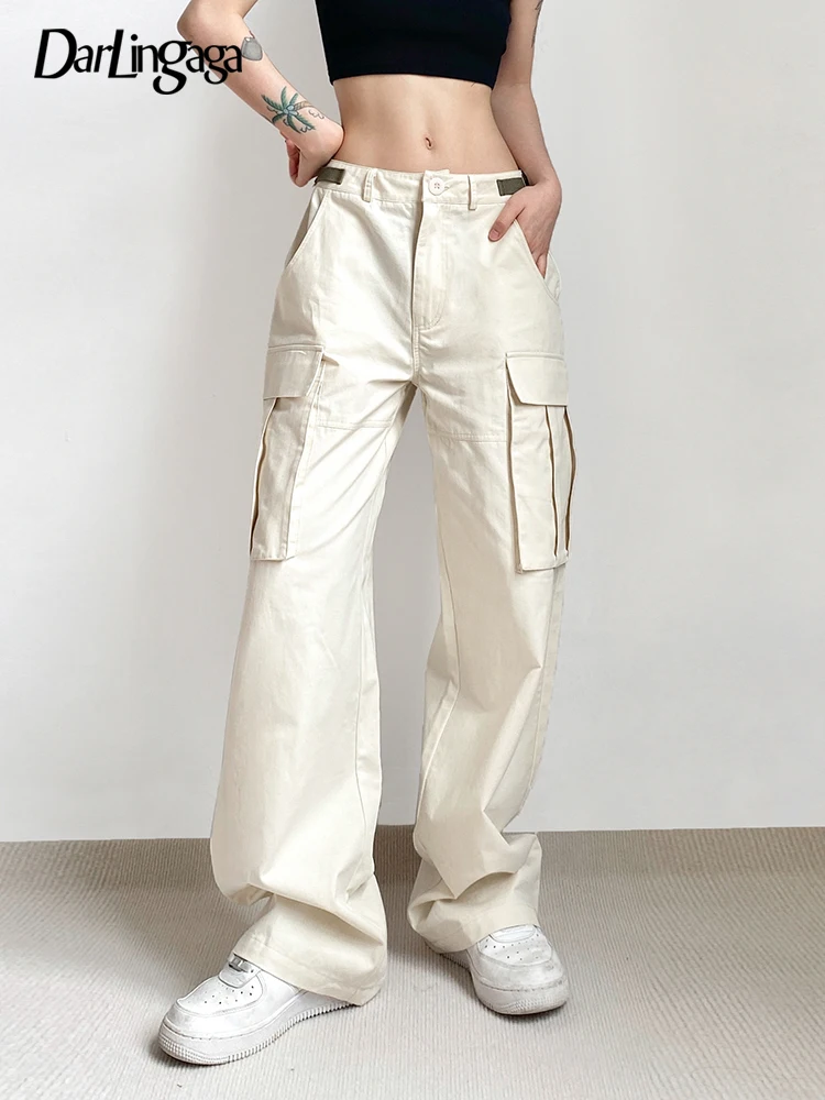 Darlingaga Vintage Fashion High Street Straight Cargo Pants Women Solid Pockets Casual Baggy Trousers Techwear Basic Outfits New
Darlingaga Vintage Fashion High Street Straight Cargo Pants Women Solid Pockets Casual Baggy Trousers Techwear Basic Outfits New
