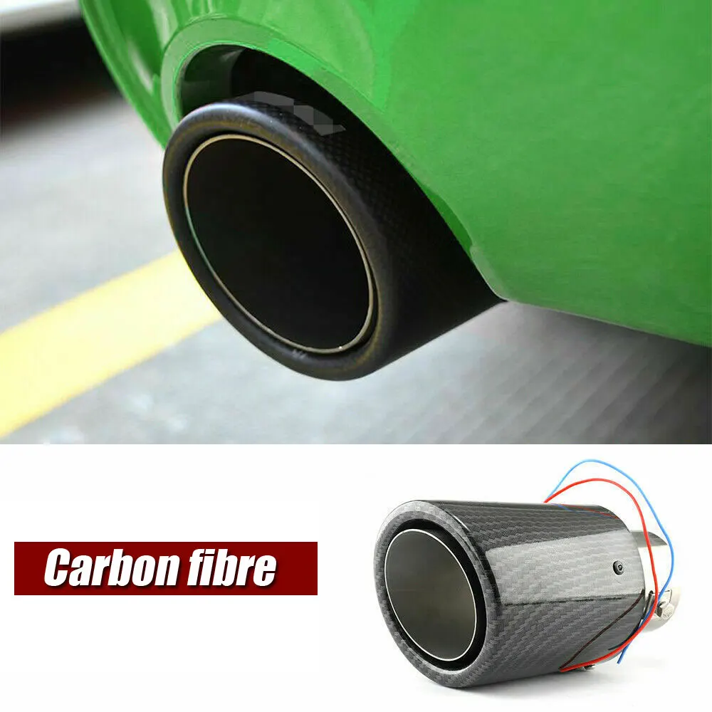 63 65mm Auto Accessories Inlet Carbon Fiber Color Car Exhaust Muffler Pipe Tip with RED Blue LED Light Red Blue Light Tool
63 65mm Auto Accessories Inlet Carbon Fiber Color Car Exhaust Muffler Pipe Tip with RED Blue LED Light Red Blue Light Tool