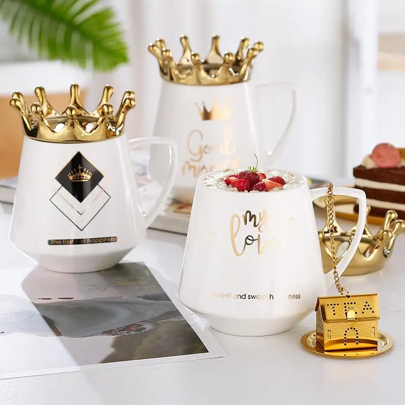 New Ins Nordic Gold-Plated Crown Ceramic Cup Mug with Lid Coffee Cup mug coffee mug cup
New Ins Nordic Gold-Plated Crown Ceramic Cup Mug with Lid Coffee Cup mug coffee mug cup
