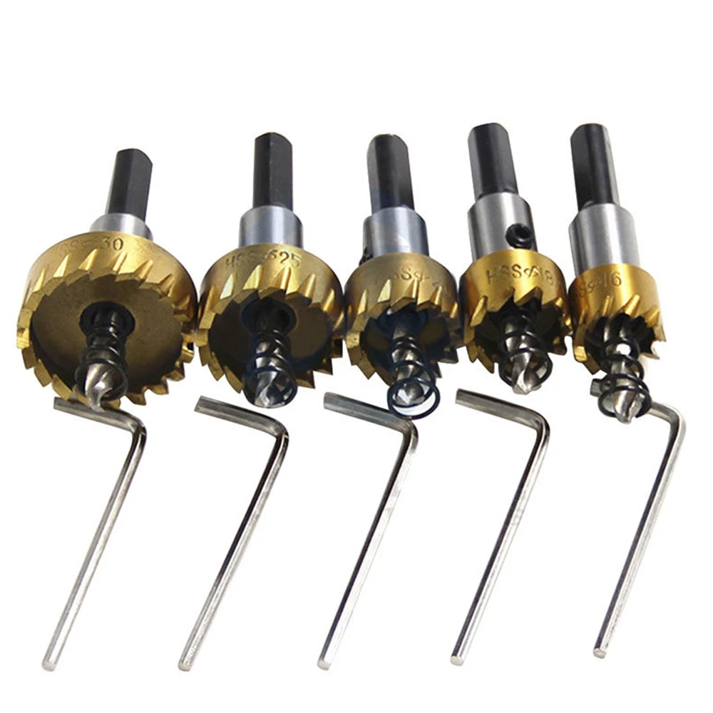 5Pcs Carbide Tip HSS Drill Bit Hole Saw Set Stainless Steel Metal Alloy 16/18.5/20/25/30mm Woodworking Tools with Wrench
5Pcs Carbide Tip HSS Drill Bit Hole Saw Set Stainless Steel Metal Alloy 16/18.5/20/25/30mm Woodworking Tools with Wrench