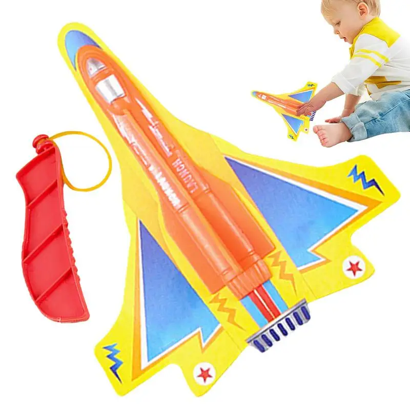 

Airplanes for Boys Age 4-7 Throwing Plane Toy Fun Outdoor Flying Toys Model Plane Toy with Launch Handle Birthday Gift for Boys