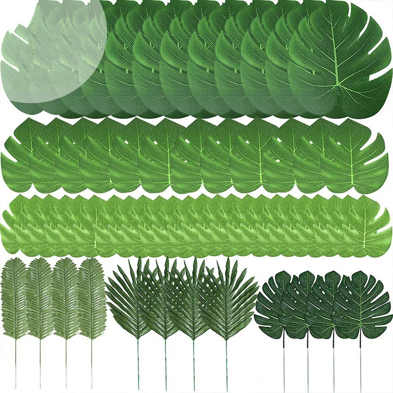 

60 шт., 6 видов искусственных пальмовых листьев