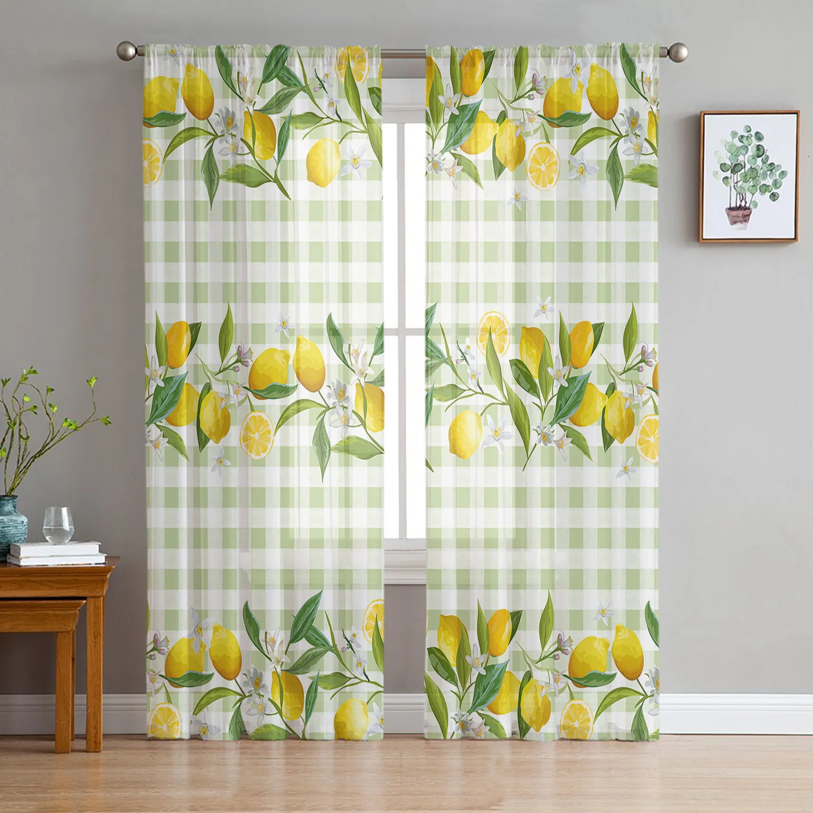 Lemon Plaid Summer Tulle Curtains for Bedroom Balcony Home Decor Sheer Curtain for Kitchen Living Room Windows Printed Drapes
Lemon Plaid Summer Tulle Curtains for Bedroom Balcony Home Decor Sheer Curtain for Kitchen Living Room Windows Printed Drapes
