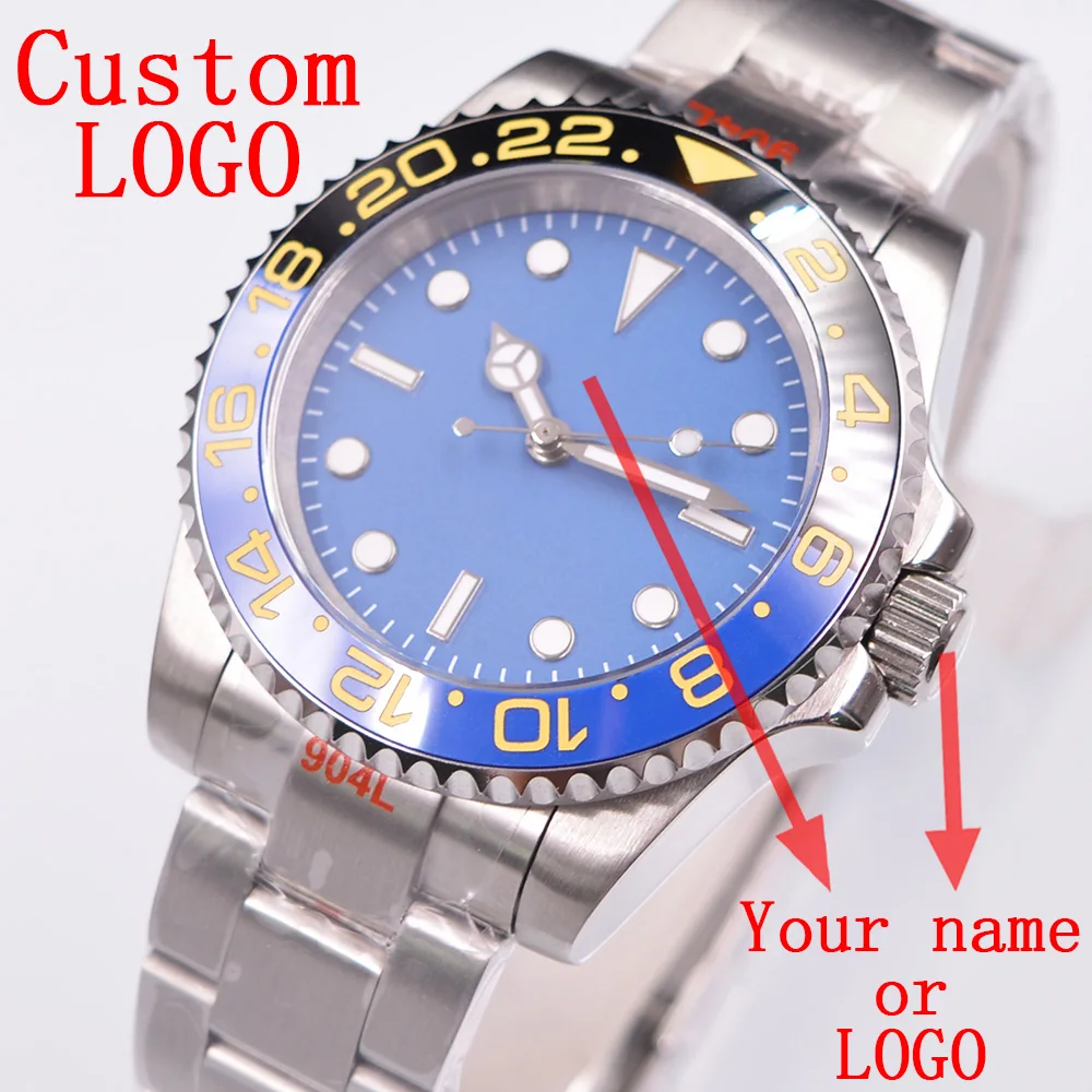 Механические наручные часы blier, 40 мм, с автоматическим подводным ремешком, из нержавеющей стали, синие, бесшовные, с логотипом заказчика 
Механические наручные часы blier, 40 мм, с автоматическим подводным ремешком, из нержавеющей стали, синие, бесшовные, с логотипом заказчика