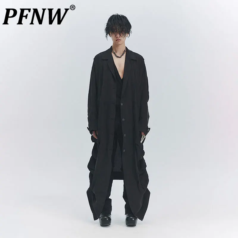PFNW Men's Spring Autumn New Niche Trendy Design Style Daily Casual Loose Black Multi-level Pleated Trench Darkwear Coat 28G0748
PFNW Men's Spring Autumn New Niche Trendy Design Style Daily Casual Loose Black Multi-level Pleated Trench Darkwear Coat 28G0748