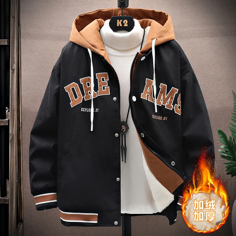 New Winter Thicken Bomber Jacket Men Add Fur Casual Hooded Coat Warm Outwear Male Thick Parkas
New Winter Thicken Bomber Jacket Men Add Fur Casual Hooded Coat Warm Outwear Male Thick Parkas