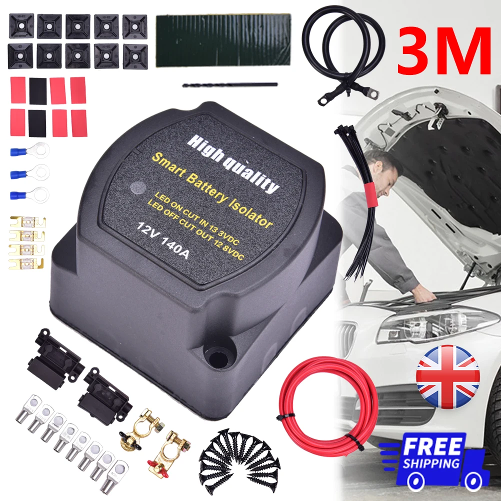 3Meters Car Shunt Charging Relay Kit Smart waterproof Dual Battery Isolator Set
3Meters Car Shunt Charging Relay Kit Smart waterproof Dual Battery Isolator Set