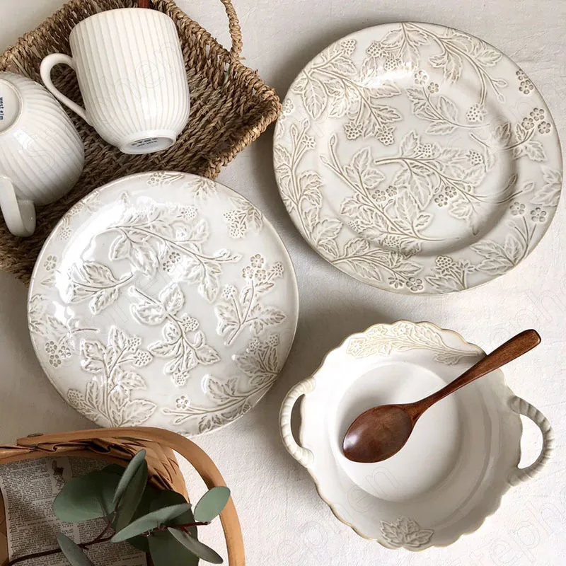 Retro Kiln Change Relief Dinner Plates Nordic Vintage Ceramic Steak Pasta Serving Tray Cake Dessert Dishes Restaurant Tableware
Retro Kiln Change Relief Dinner Plates Nordic Vintage Ceramic Steak Pasta Serving Tray Cake Dessert Dishes Restaurant Tableware