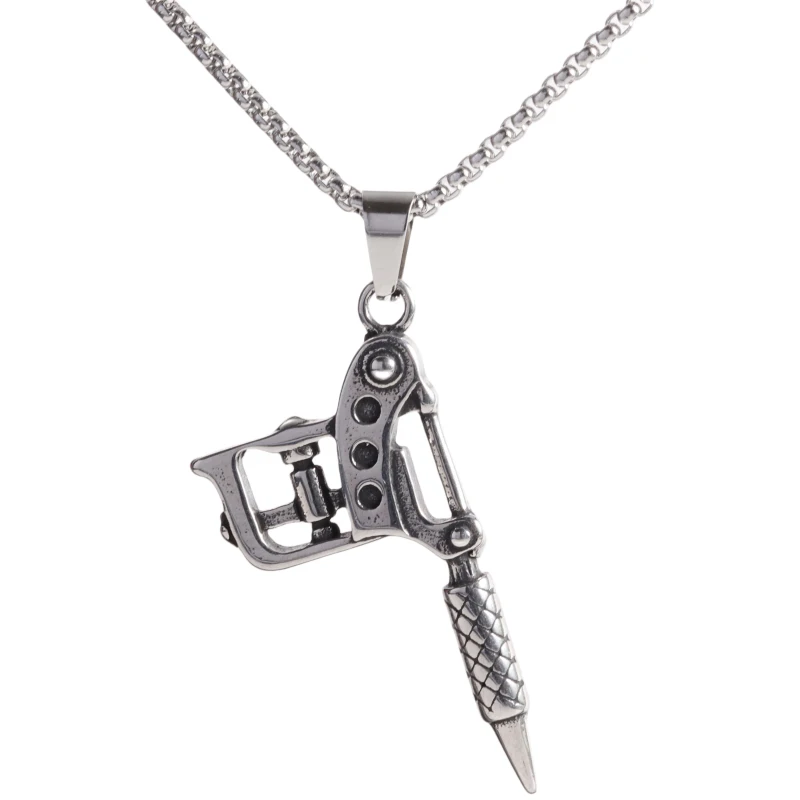 Personality Creative Rock Tattoo Machine Tool Pendant Stainless Steel Necklace for Men Women Charm Fashion Jewelry
Personality Creative Rock Tattoo Machine Tool Pendant Stainless Steel Necklace for Men Women Charm Fashion Jewelry