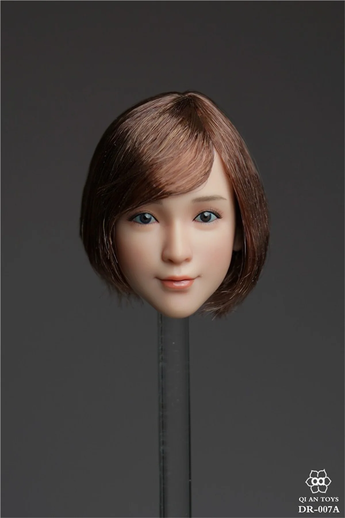 

QI AN TOYS DR-007 1/6 Scale female head sculpt Asian girl Planted Brown Black Hair fit 12 inches action figure body model