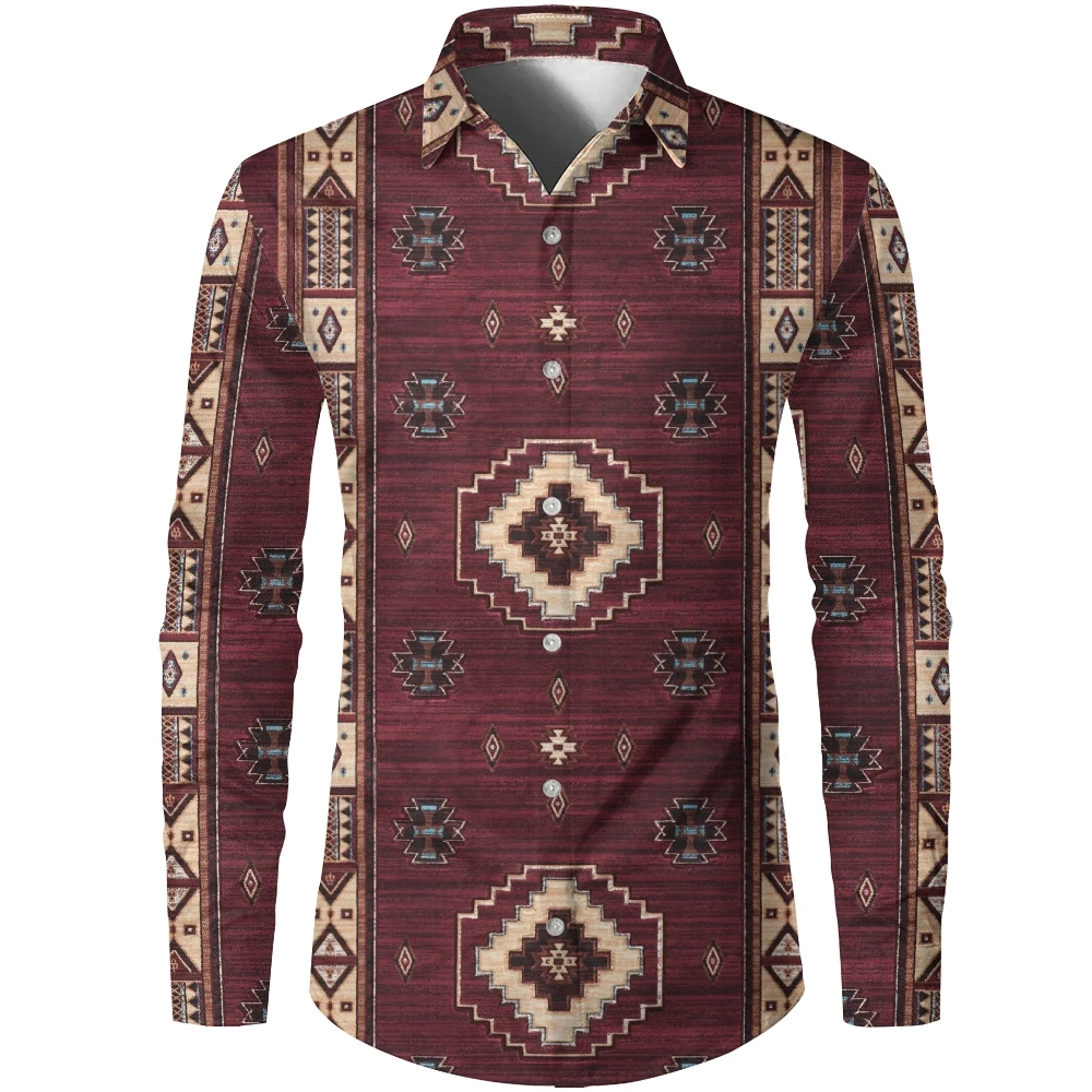 New Hawaiian Men'S Bohemian Ethnic Printed Shirt Long Sleeve Lapel Button Cardigan Classic Fashion Trend Comfortable Breathable
New Hawaiian Men'S Bohemian Ethnic Printed Shirt Long Sleeve Lapel Button Cardigan Classic Fashion Trend Comfortable Breathable