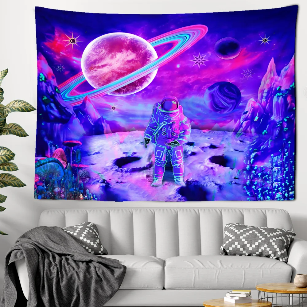 Astronaut Planet Creative Imagination Tapestry Purple Tones Lunar Surface Scene Dormitory Bedroom Wall Hangings Home Decor
Astronaut Planet Creative Imagination Tapestry Purple Tones Lunar Surface Scene Dormitory Bedroom Wall Hangings Home Decor