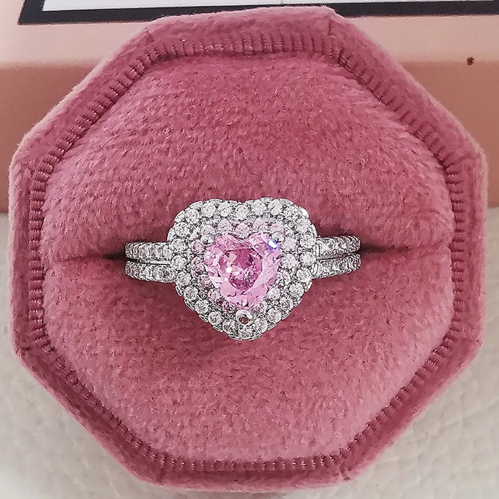 Lovers Heart Ring 925 Sterling silver Engagement Wedding Band Rings for Women Bridal Promise Party Jewelry Gift
Lovers Heart Ring 925 Sterling silver Engagement Wedding Band Rings for Women Bridal Promise Party Jewelry Gift