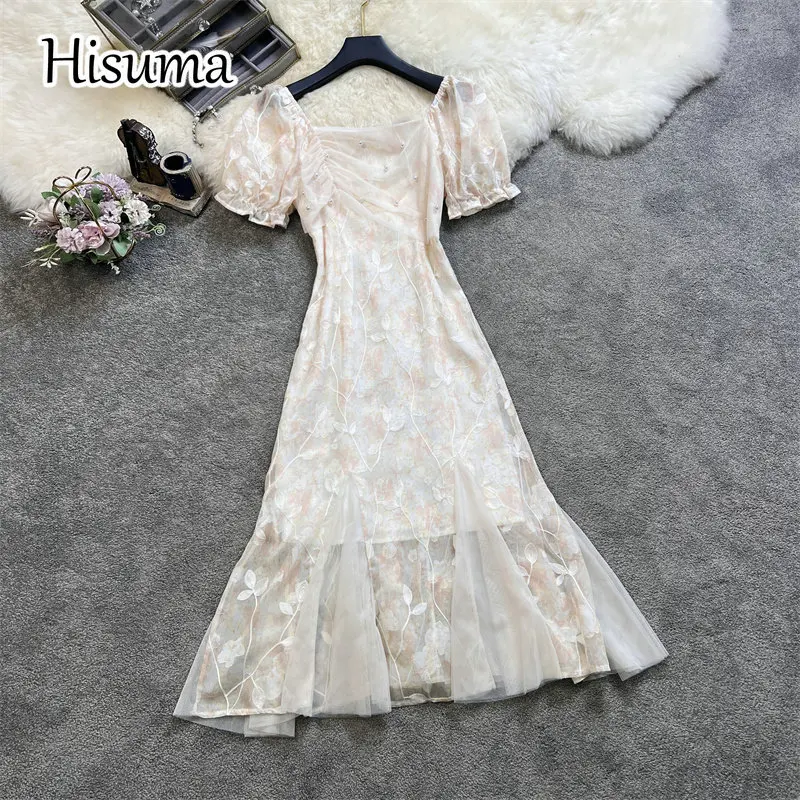 2022 summer new women beading square collar embroidery puff sleeve chiffon with mesh fishtail dress female Chic mermaid dresses
2022 summer new women beading square collar embroidery puff sleeve chiffon with mesh fishtail dress female Chic mermaid dresses