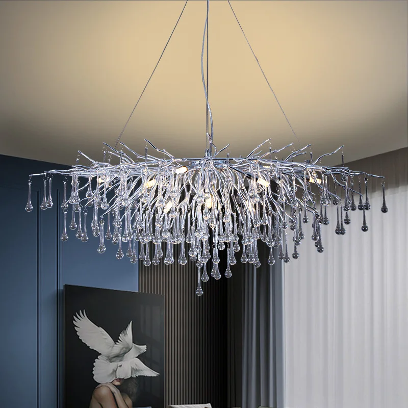 New Luxury Crystal Chandelier Lighting Living Room Creative Branch Water Drop Glass Ceiling Chandelier Lamp For Art Villa Lamp
New Luxury Crystal Chandelier Lighting Living Room Creative Branch Water Drop Glass Ceiling Chandelier Lamp For Art Villa Lamp