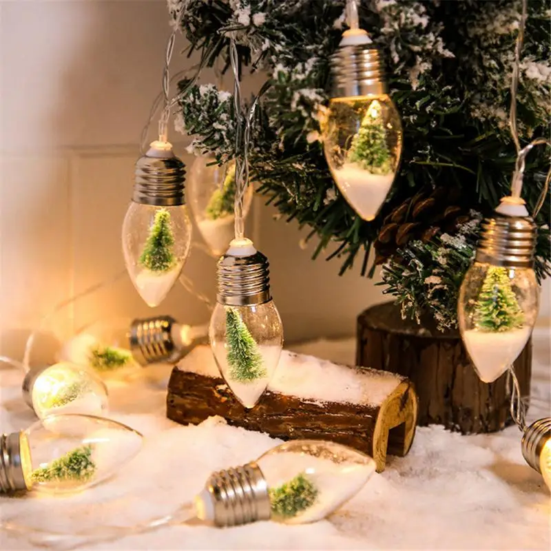 

1.5/2M Led Light Bulb Xmas Tree Fairy String Light W/snow Wishing Bottle Copper Wire Christmas Decor Kerst Natal Navidad Noel