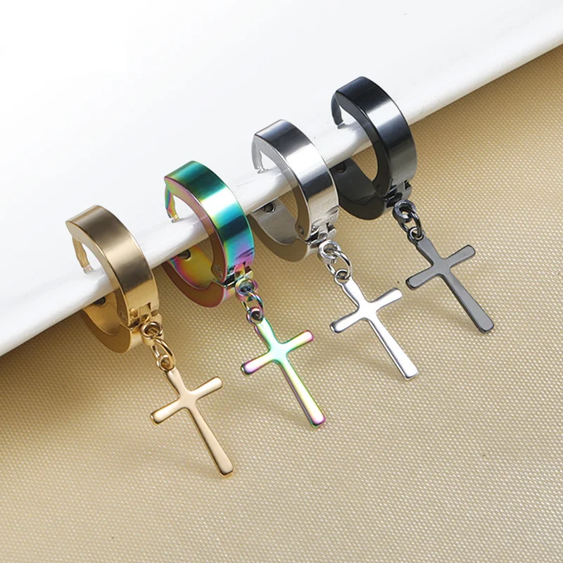2022 Fashion Simple Black Gold Silver Titanium Steel Cross Stud Earrings for Women / Men Jewelry Wedding Party Gifts
2022 Fashion Simple Black Gold Silver Titanium Steel Cross Stud Earrings for Women / Men Jewelry Wedding Party Gifts