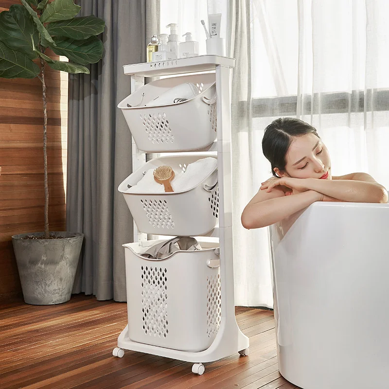 2/3 Layers Household Room Organizer Laundry Basket Organizer Rolling Plastic Storage Dirty Clothes Basket with Wheel
2/3 Layers Household Room Organizer Laundry Basket Organizer Rolling Plastic Storage Dirty Clothes Basket with Wheel