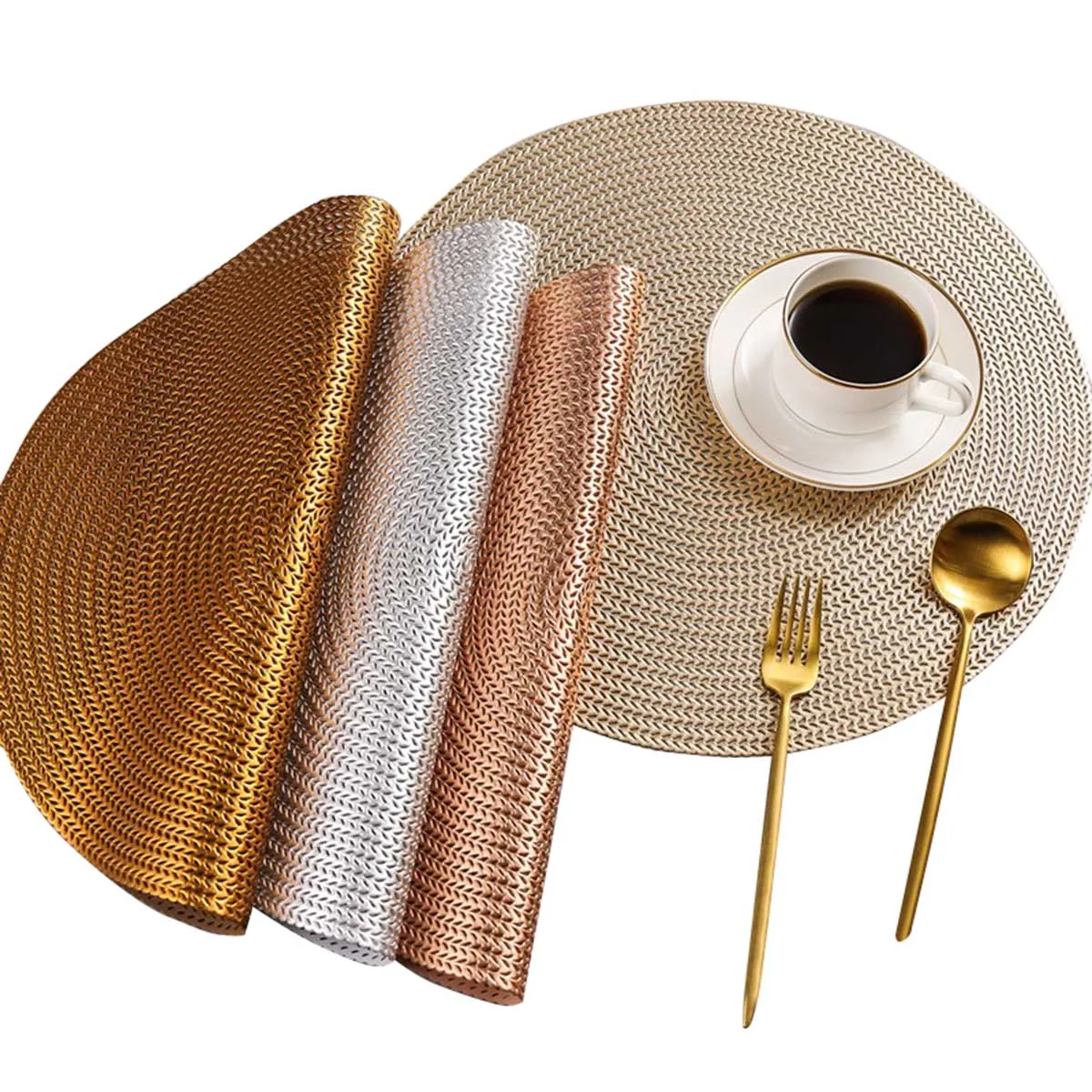 PVC Rattan Placemats for Dining Table Mat for Coffee Tables Tableware Plates Cup Pads Coaster Set Kitchen Accessories Home Décor
PVC Rattan Placemats for Dining Table Mat for Coffee Tables Tableware Plates Cup Pads Coaster Set Kitchen Accessories Home Décor