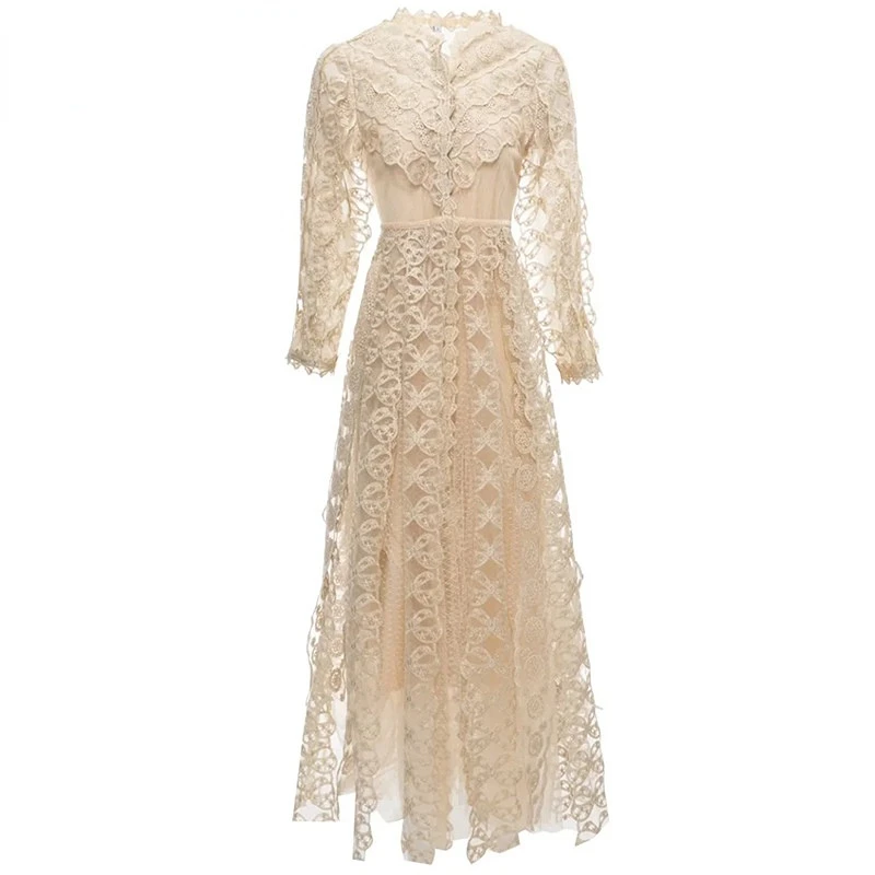 Женское кружевное платье с длинным рукавом, модельное Роскошное дизайнерское платье макси с вышивкой, лето 2023
Женское кружевное платье с длинным рукавом, модельное Роскошное дизайнерское платье макси с вышивкой, лето 2023