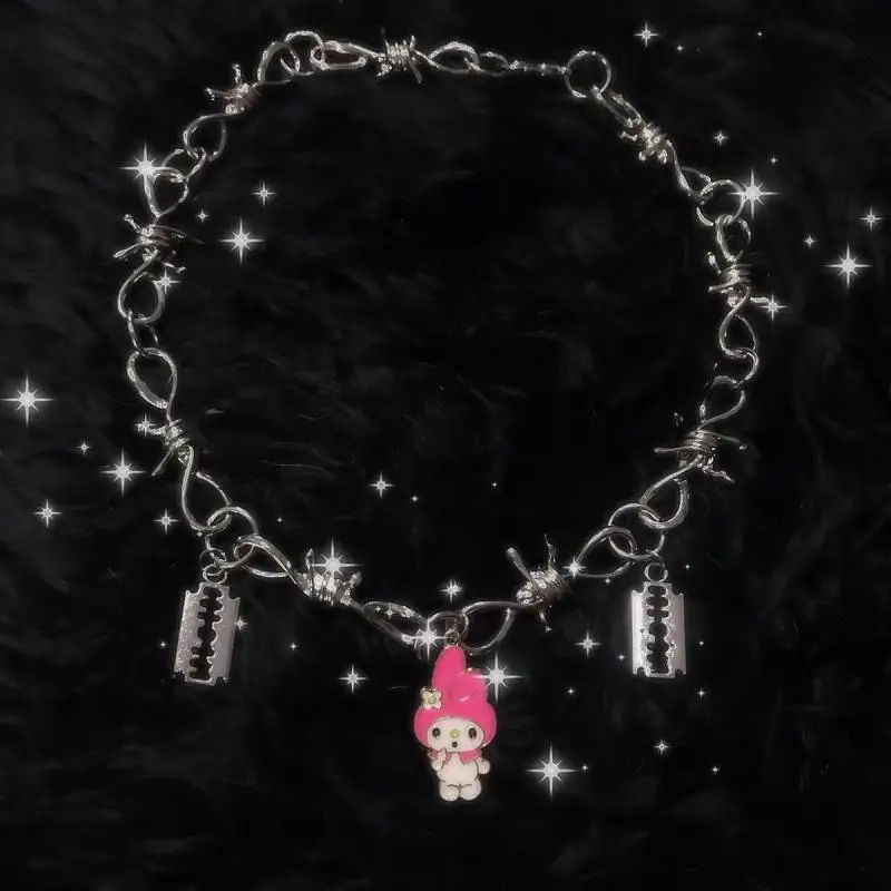 New Cartoon Personality Kuromi My Melody Blade Punk Titanium Steel Necklace for Friends Boys and Girls Favorite Gifts
New Cartoon Personality Kuromi My Melody Blade Punk Titanium Steel Necklace for Friends Boys and Girls Favorite Gifts