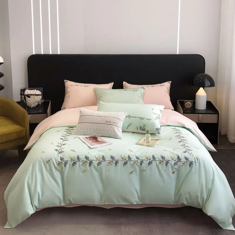 High quality cotton Bedding set soft duvet cover Elegant embroidery quilt cover pillowcases flat bedsheet King Queen size
High quality cotton Bedding set soft duvet cover Elegant embroidery quilt cover pillowcases flat bedsheet King Queen size
