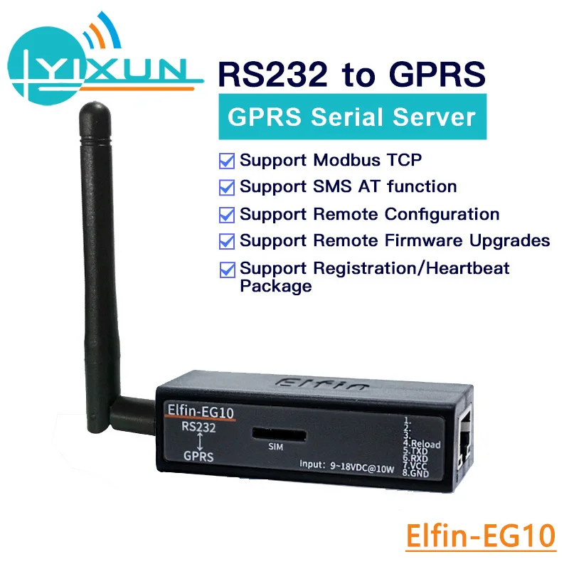 HF Elfin-EG10 последовательный сервер Sup порт Modbus TCP IP Функция RJ45 RS232 в GSM GPRS модуль преобразователя Наименьший последовательный порт устройство
HF Elfin-EG10 последовательный сервер Sup порт Modbus TCP IP Функция RJ45 RS232 в GSM GPRS модуль преобразователя Наименьший последовательный порт устройство