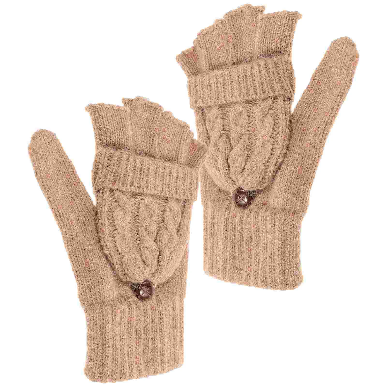 Brown Finger Winter Knitted Warm with Cover Cold Weather Mitten Hand Warmer
Brown Finger Winter Knitted Warm with Cover Cold Weather Mitten Hand Warmer