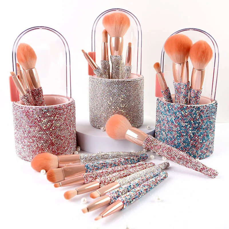 HOT selling custom diamond Makeup Brushes tool with brush holder Professional 8 pcs bling makeup brushes set tool
HOT selling custom diamond Makeup Brushes tool with brush holder Professional 8 pcs bling makeup brushes set tool