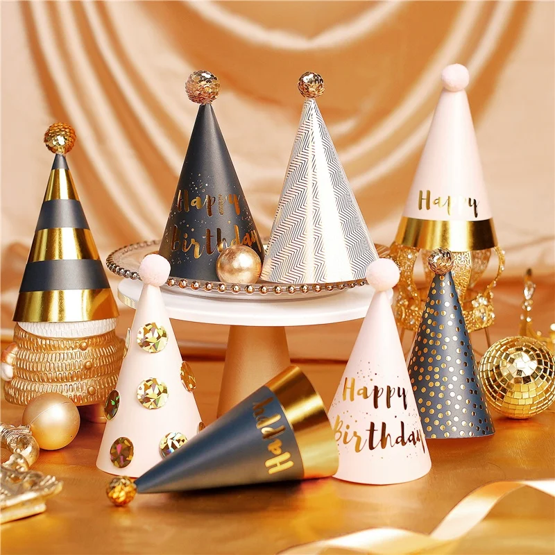 1pc Happy Birthday Party Hat Bronzing Polka Dot Stripe Hat DIY Cute Handmade Hat Birthday Party Decoration Supplies
1pc Happy Birthday Party Hat Bronzing Polka Dot Stripe Hat DIY Cute Handmade Hat Birthday Party Decoration Supplies