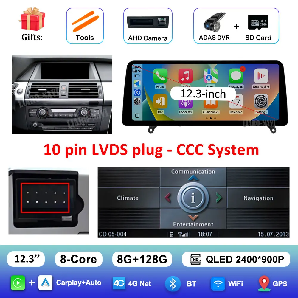 Мультимедийный видеоплеер для BMW X5 E70 X6 E71 (2008-2013) с Android 16, системами CCC/CIC, Bluetooth, 4G и ультратонким экраном. Автоаксессуары.
Мультимедийный видеоплеер для BMW X5 E70 X6 E71 (2008-2013) с Android 16, системами CCC/CIC, Bluetooth, 4G и ультратонким экраном. Автоаксессуары.