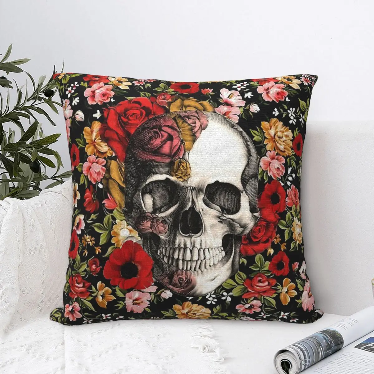 In Bloom Floral Throw Pillow Case Flower And Skulls Sad And Only Beautiful Cushion Home Sofa Chair Print Decorative Pillowcase
In Bloom Floral Throw Pillow Case Flower And Skulls Sad And Only Beautiful Cushion Home Sofa Chair Print Decorative Pillowcase