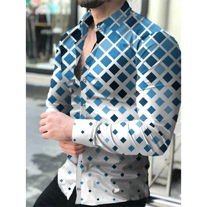New Autumn Fashion Social Men Shirts Turn-down Collar Buttoned Shirt Casual Lattice Print Long Sleeve Tops Mens Clothes Cardigan
New Autumn Fashion Social Men Shirts Turn-down Collar Buttoned Shirt Casual Lattice Print Long Sleeve Tops Mens Clothes Cardigan