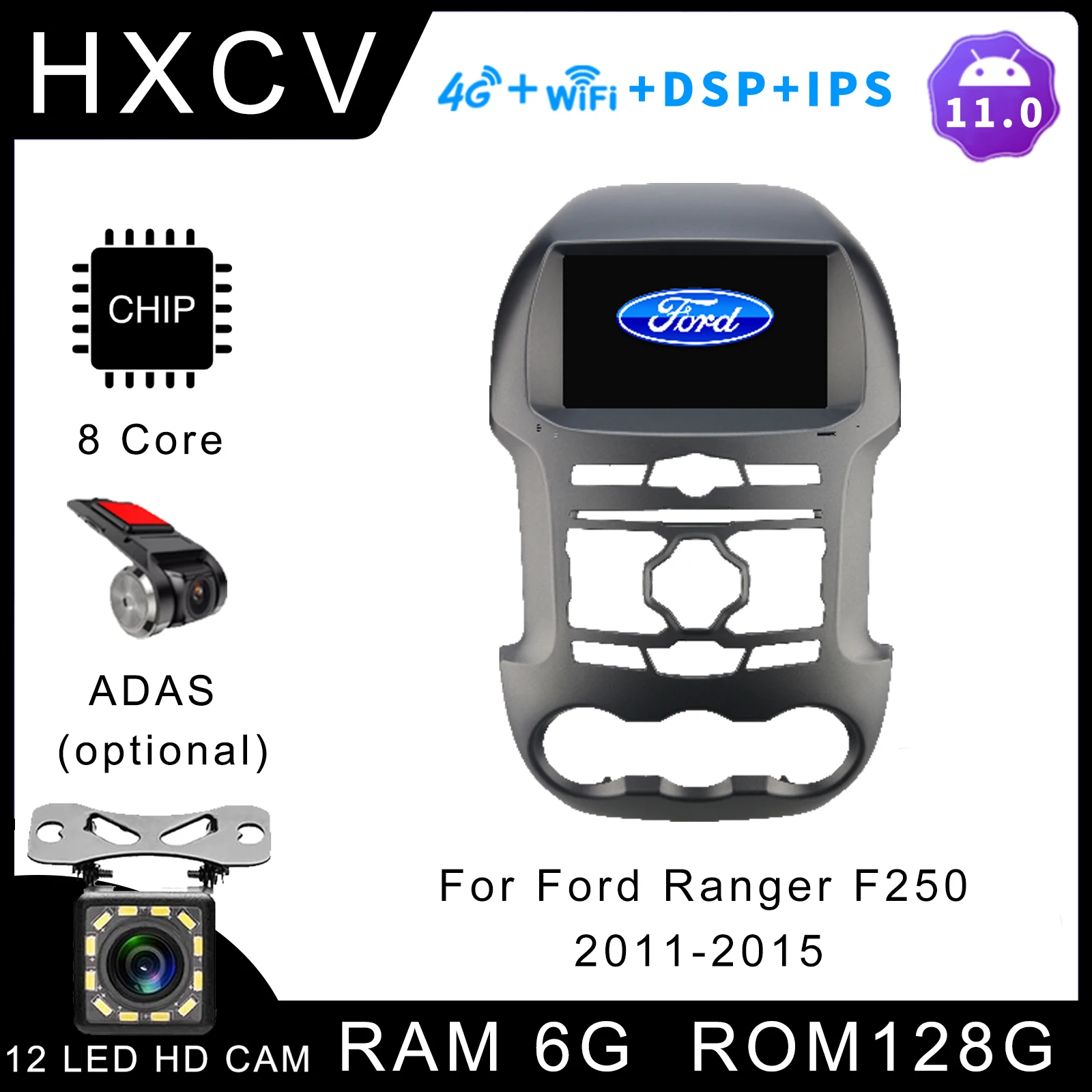 Автомобильная магнитола на Android для Ford Ranger F250 2011- 2015 gps-навигатор автомобиля 4G