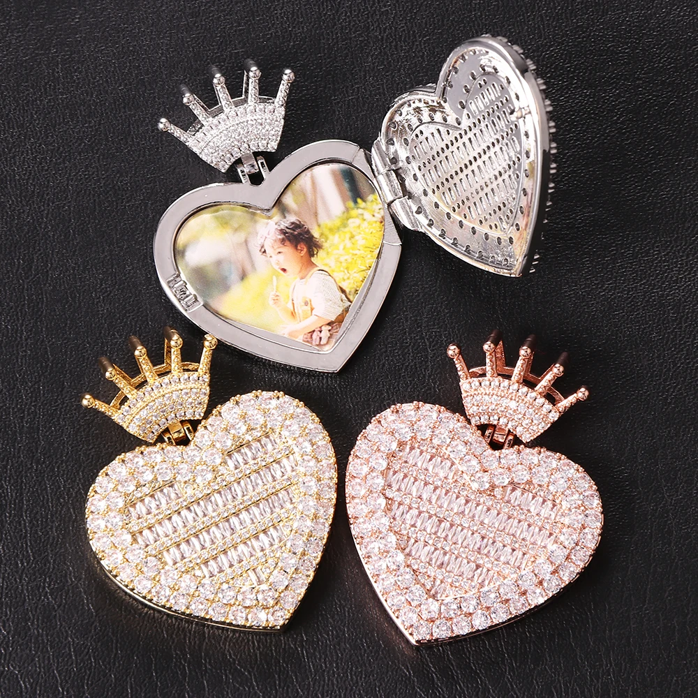 Ins European And American Explosion Style Hip-hop Necklace Can Be Flipped Heart-shaped Photo Frame Crown Pendant Full Of Zircon
Ins European And American Explosion Style Hip-hop Necklace Can Be Flipped Heart-shaped Photo Frame Crown Pendant Full Of Zircon