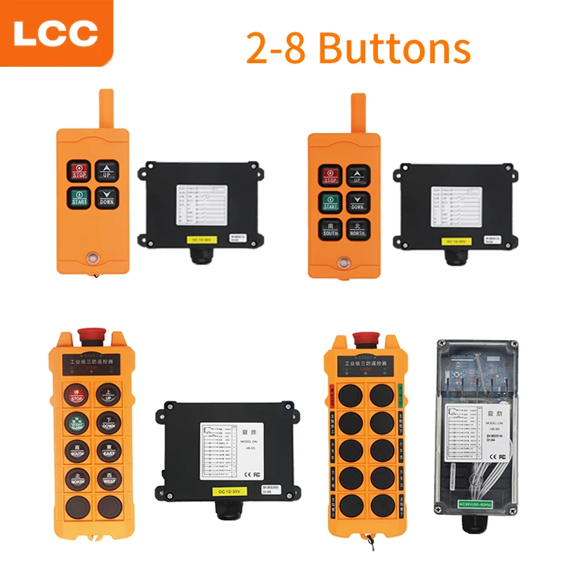 

LCC Wireless Industrial Remote Controller Zigbee Smart Waterproof switch for Hoist Crane Control Lift Car AC DC 10-30V 36-480V