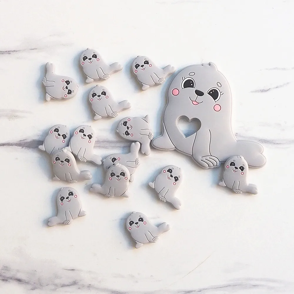 Chenkai 10pcs Silicone Seal Teethers Animal Teething DIY Baby Chewing Pendant Nursing Sensory Pacifier Dummy Necklace Toys
Chenkai 10pcs Silicone Seal Teethers Animal Teething DIY Baby Chewing Pendant Nursing Sensory Pacifier Dummy Necklace Toys