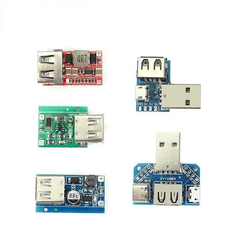 

USB head Transition Board USB Male to female head to Turn microUSB to header/Type-c 4P 2.54mm, step down Boost Module 5V 600MA