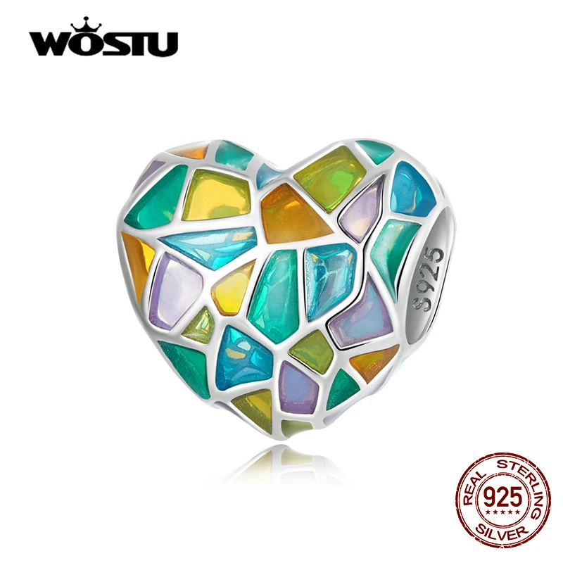 WOSTU 100% 925 Sterling Silver Colorful Church Window Heart Charm Bead for Women Fit Original DIY Bracelet Necklace Jewelry
WOSTU 100% 925 Sterling Silver Colorful Church Window Heart Charm Bead for Women Fit Original DIY Bracelet Necklace Jewelry