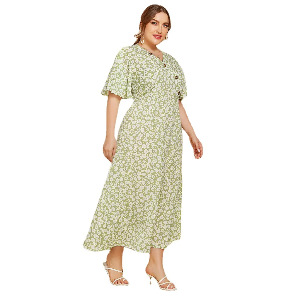 Women's Clothing Summer New Short Sleeves Button Printed Midi V-neck Floral Dress Holiday Casual Dresses
Women's Clothing Summer New Short Sleeves Button Printed Midi V-neck Floral Dress Holiday Casual Dresses