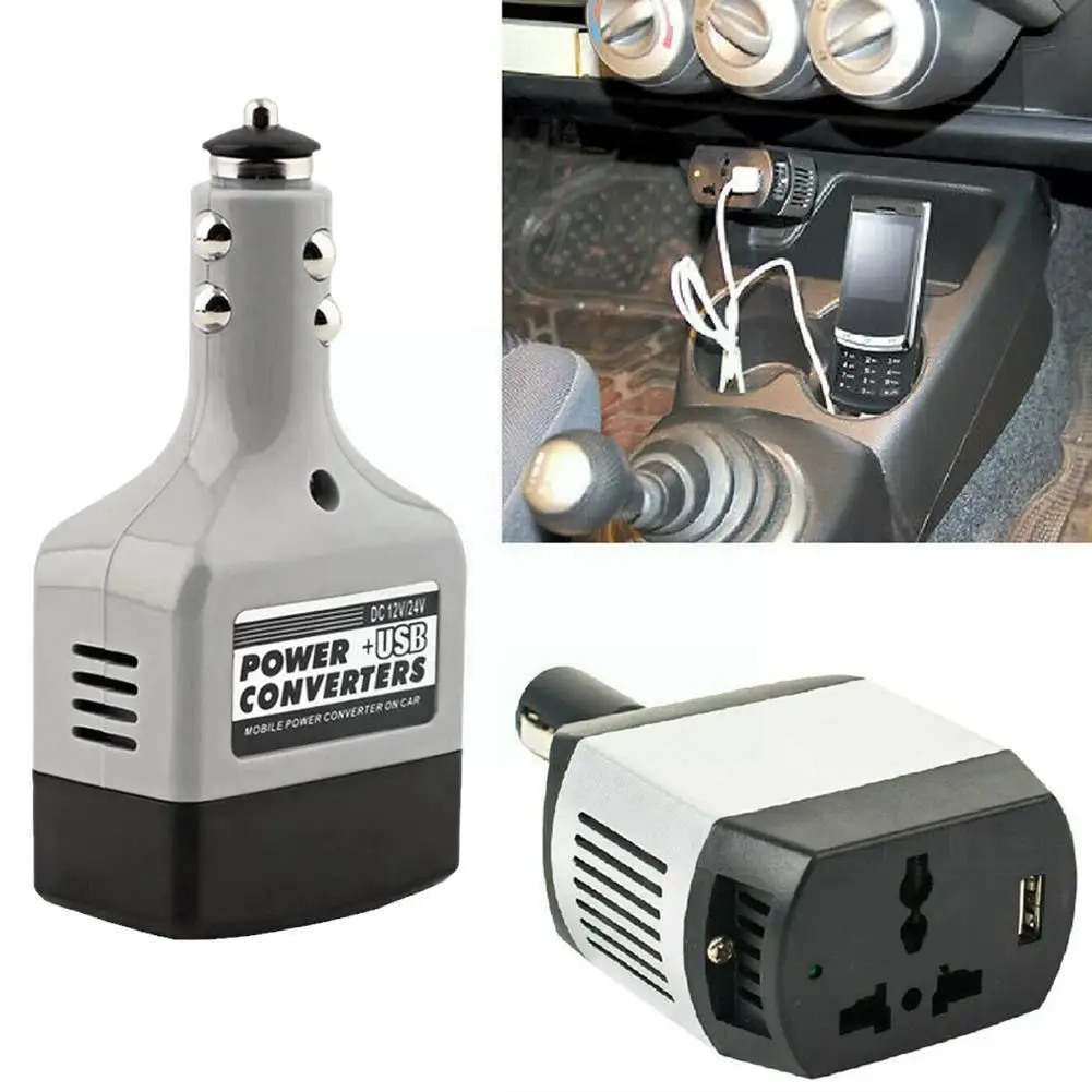 12v To 220v Car Mobile Power Inverter Adapter Usb Auto Car Power Converter Charger Used For All Mobile Phone Universal Whol S3u1
12v To 220v Car Mobile Power Inverter Adapter Usb Auto Car Power Converter Charger Used For All Mobile Phone Universal Whol S3u1