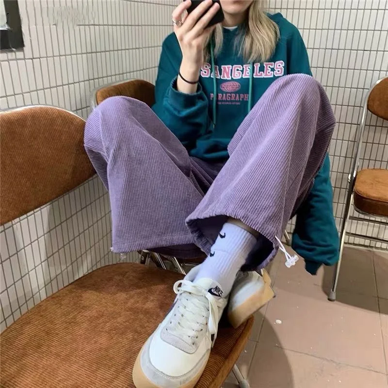 Casual Pants Women Solid Loose Wide Leg Korean Style All-match Autumn Corduroy Feminino Trousers Minimalist Student Chic Fashion
Casual Pants Women Solid Loose Wide Leg Korean Style All-match Autumn Corduroy Feminino Trousers Minimalist Student Chic Fashion