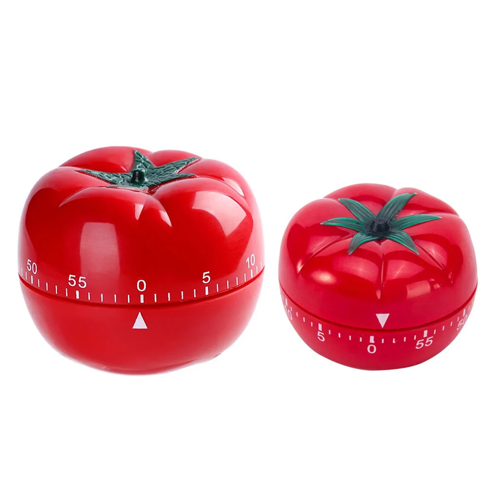

2 Pcs Tomato Timer Kitchen Home Decor Electronic Study Cooking Baking Pp Cartoon Management Tool Shape Countdown